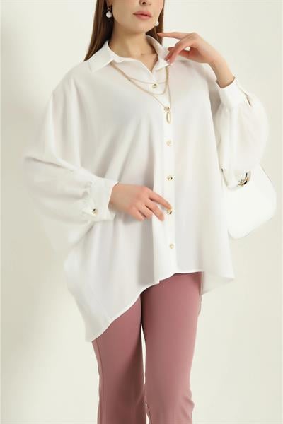 Kolye Detaylı Salaş Gömlek