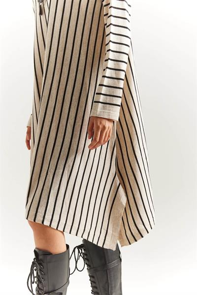 Kolyeli Çizgili Tunik