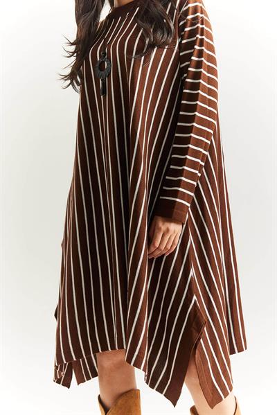 Kolyeli Çizgili Tunik