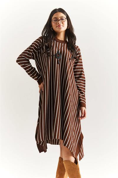 Kolyeli Çizgili Tunik