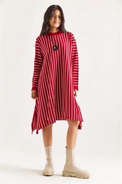 Kolyeli Çizgili Tunik