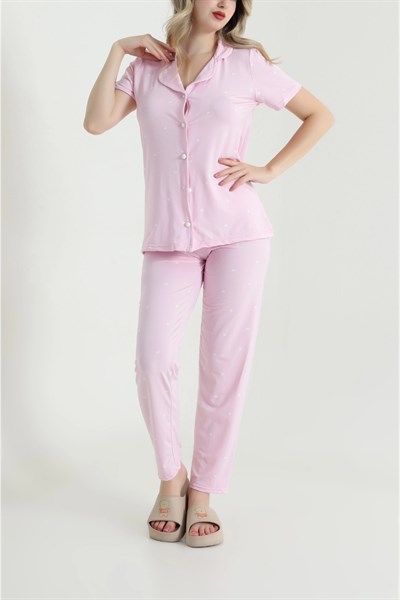 Küçük Kalp Desen Milan Pijama Takımı