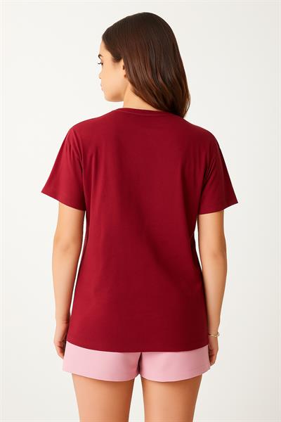 Leopar Desen Küçük Kalpli Salaş Tshirt