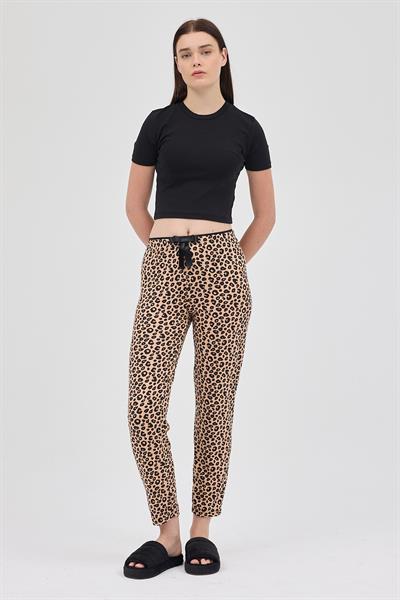 Leopar Desen Milan Pijama Altı