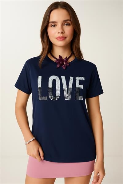 Love Baskılı Salaş Tshirt