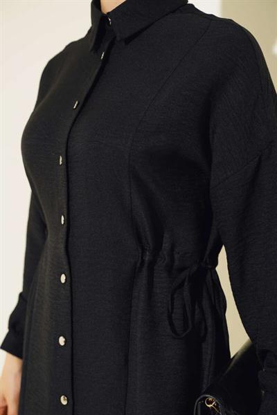 Metal Düğmeli Yanı Bağlamalı Tunik