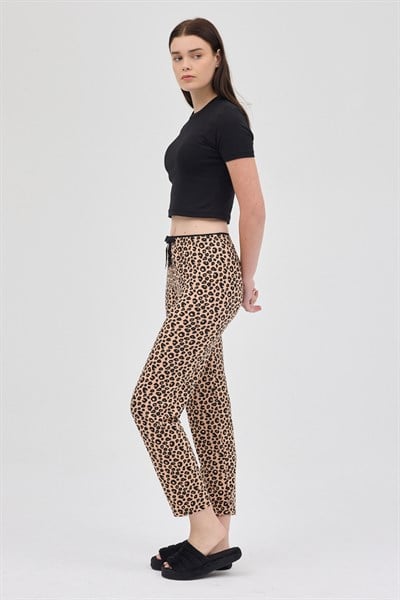 Milan Kumaş Leopar Pijama Altı