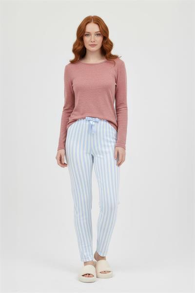 Milan Kumaş Victoria Çizgili Pijama Altı