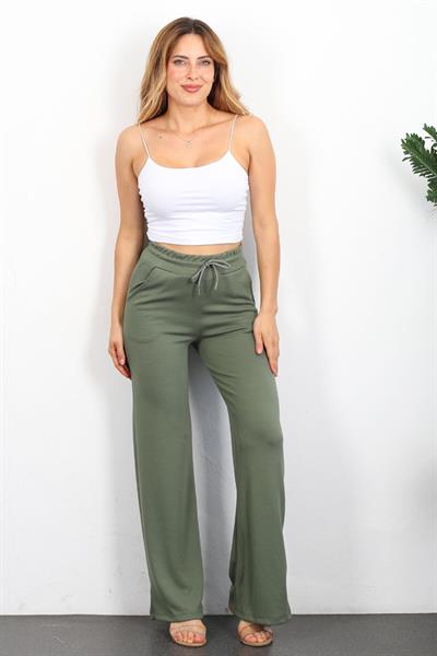 Modal Beli Lastikli Cepli Salaş Pantolon
