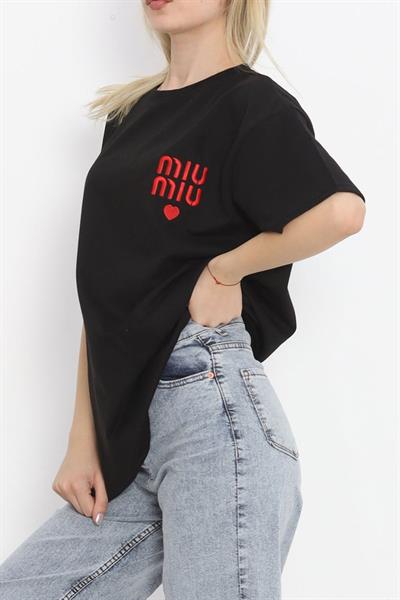 Nakış Detaylı 2 İp Tshirt