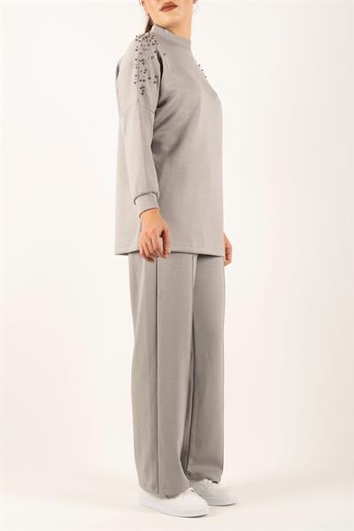 Omuz Taşlı Tunik Pantolon Takım