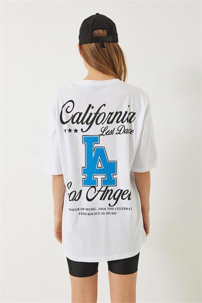 Ön Arka California Baskılı Tshirt