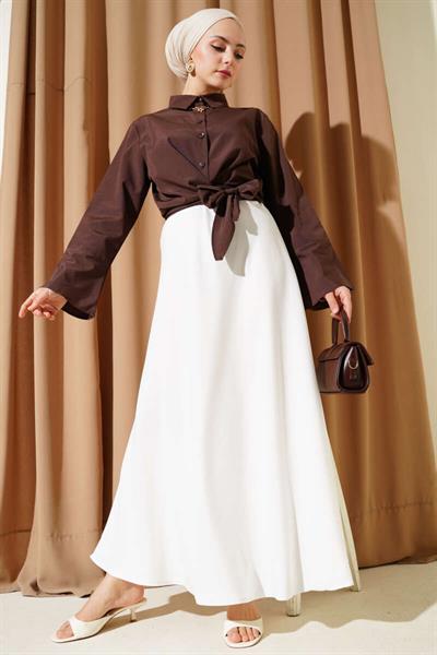 Önden Bağlamalı Kısa Gömlek