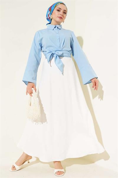 Önden Bağlamalı Kısa Gömlek