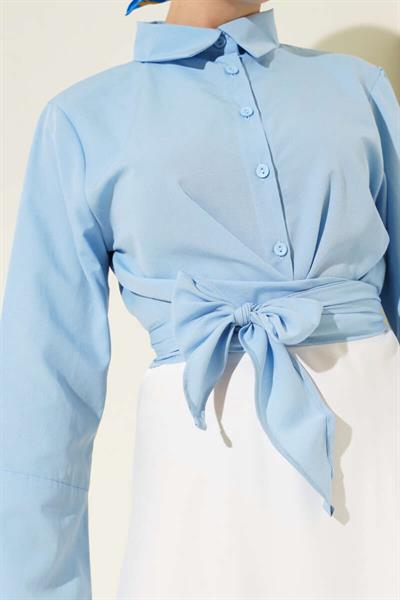 Önden Bağlamalı Kısa Gömlek