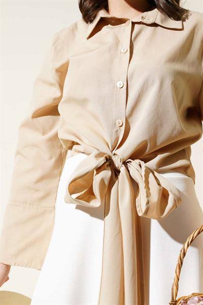 Önden Bağlamalı Kısa Gömlek