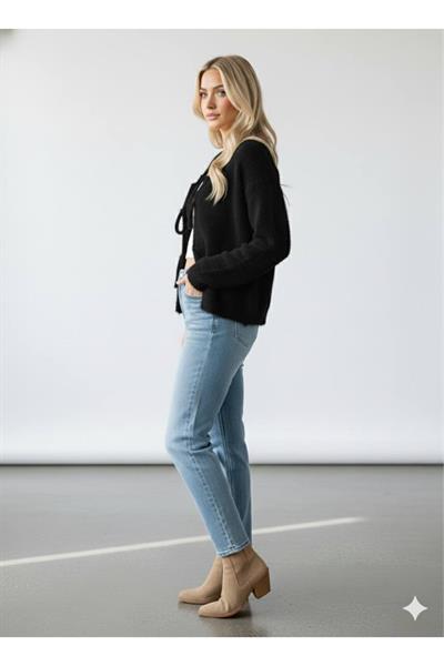 Önden Bağlamalı Sakallı Hırka