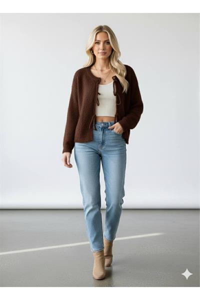 Önden Bağlamalı Sakallı Hırka