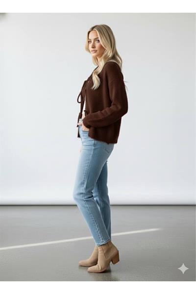 Önden Bağlamalı Sakallı Hırka