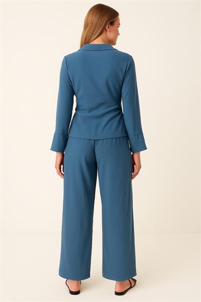 Önü Bağlamalı Gömlek Pantolon İkili Takım