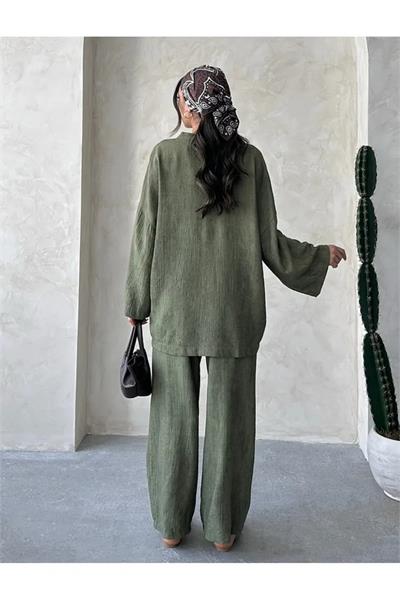 Önü Bağlamalı Kimono Pantolon İkili Takım