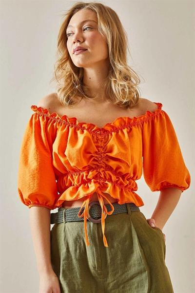 Önü Büzgülü Bluz