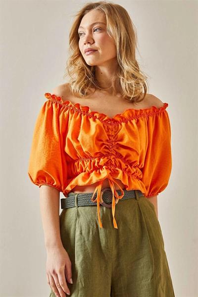 Önü Büzgülü Bluz