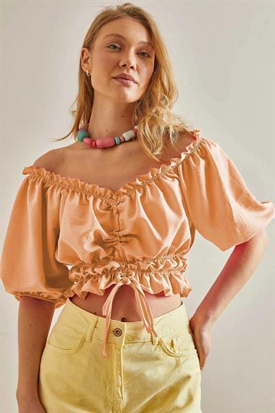 Önü Büzgülü Bluz