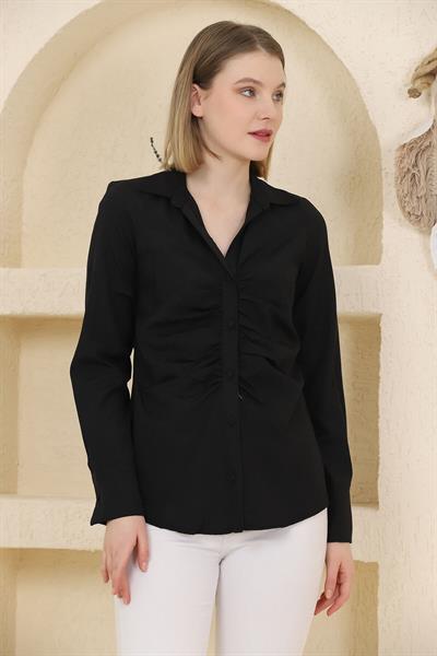 Önü Büzgülü Gömlek