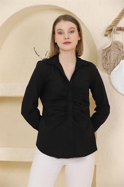 Önü Büzgülü Gömlek