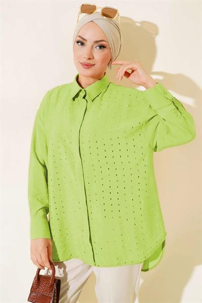 Önü Taşlı Uzun Kol Gömlek