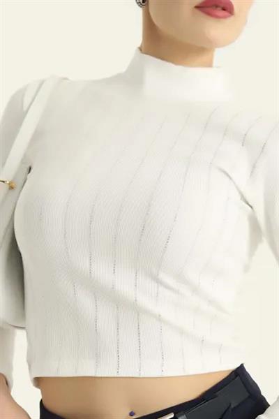 Ottoman Taşlı Balıkçı Yaka Bluz