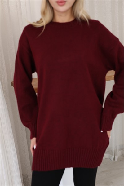 Oversize Ribanalı Triko Tunik