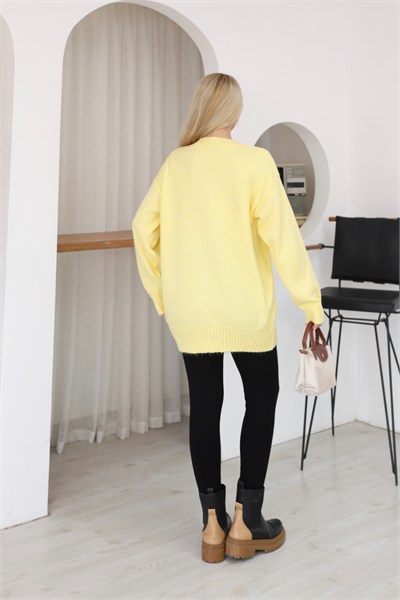 Oversize Ribanalı Triko Tunik