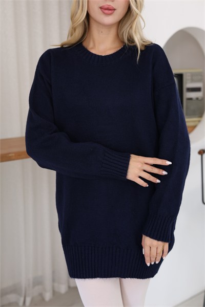 Oversize Ribanalı Triko Tunik