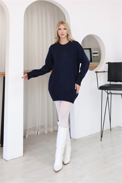 Oversize Ribanalı Triko Tunik