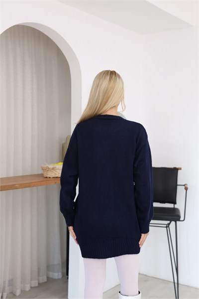 Oversize Ribanalı Triko Tunik