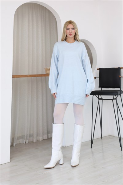 Oversize Ribanalı Triko Tunik