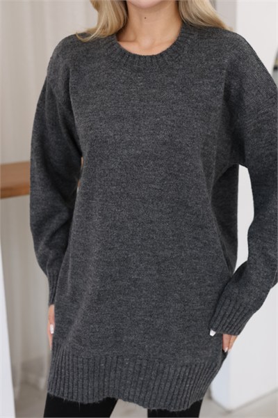 Oversize Ribanalı Triko Tunik