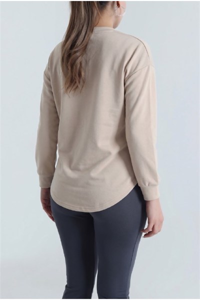 Oysho Bisiklet Yaka Eteği Asimetrik Kesim Sweat