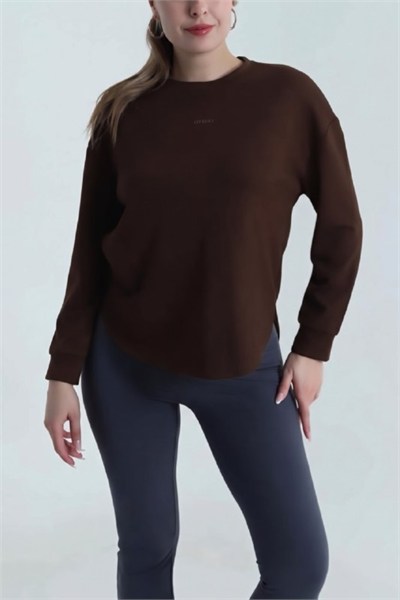 Oysho Bisiklet Yaka Eteği Asimetrik Kesim Sweat