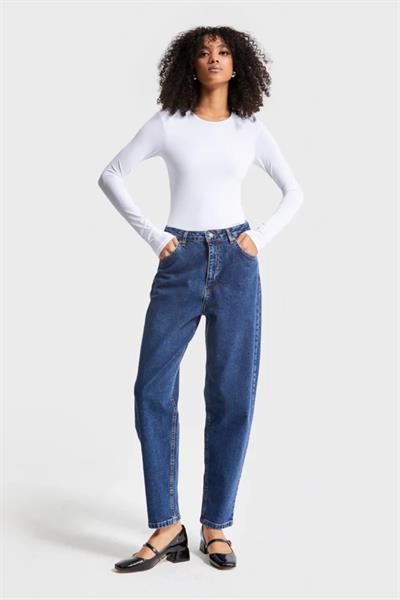 Paça Katlamalı Boyfriend Fit Kot Pantolon