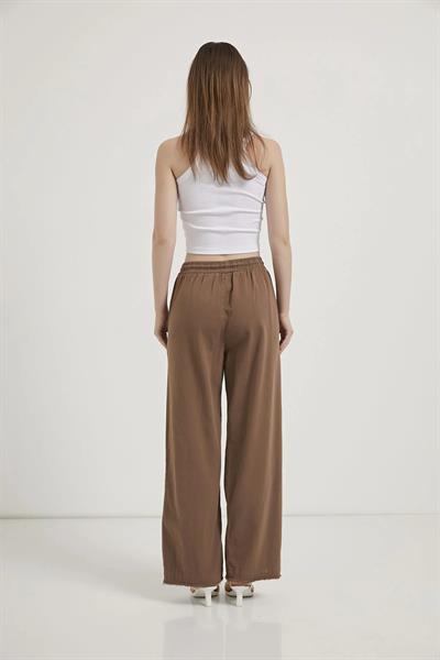 Paça Püsküllü Bol Paça Gabardin Pantolon