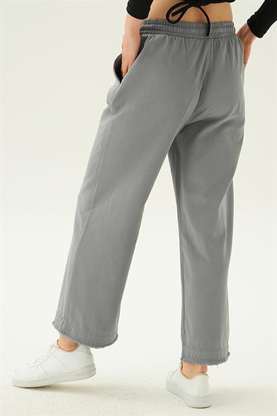 Paça Püsküllü Bol Paça Gabardin Pantolon