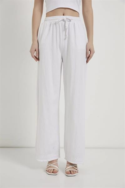 Paça Püsküllü Bol Paça Gabardin Pantolon