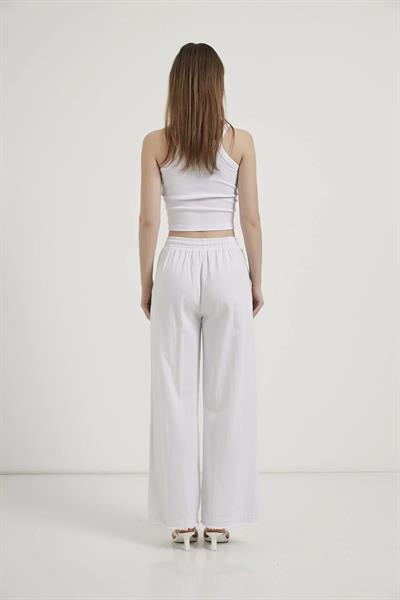 Paça Püsküllü Bol Paça Gabardin Pantolon