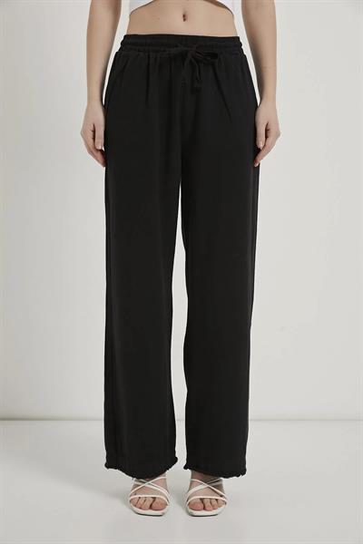 Paça Püsküllü Bol Paça Gabardin Pantolon
