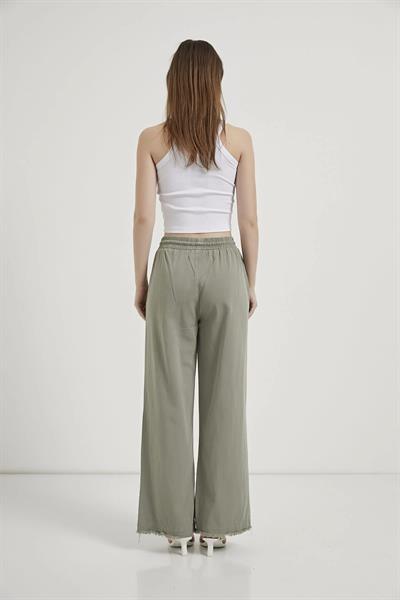 Paça Püsküllü Bol Paça Gabardin Pantolon