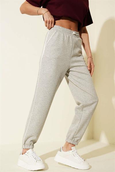 Paça ve Beli Lastikli Biyeli Eşofman Altı