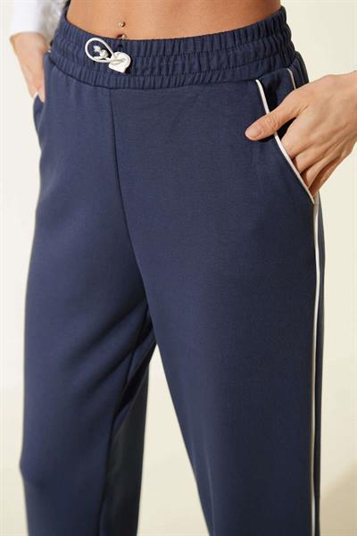 Paça ve Beli Lastikli Biyeli Eşofman Altı